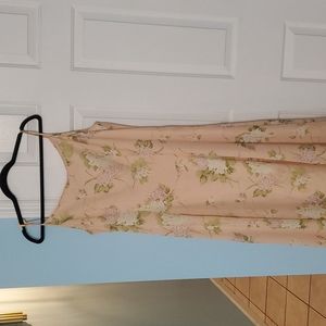 Floral Chiffon and Silk Floor Length Dress